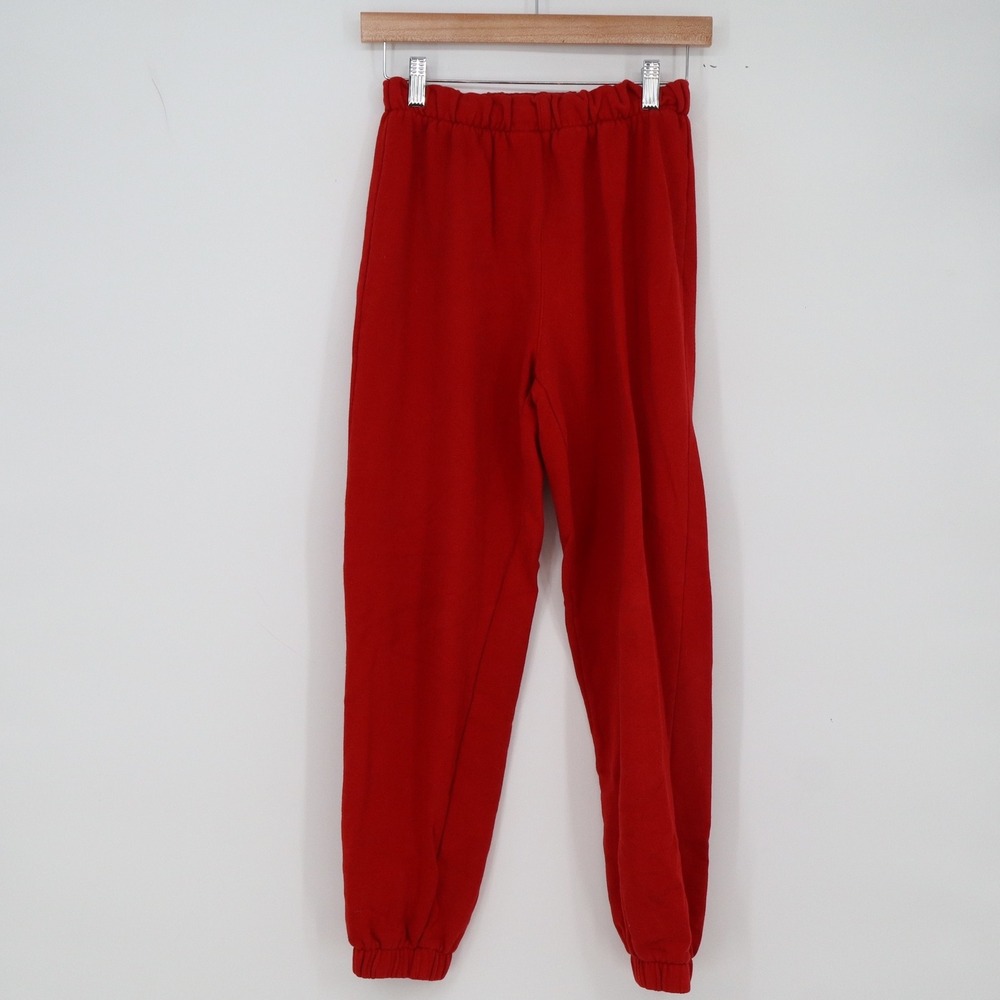 Colsie Sweatpants Womens S Red Fleece Lined Tapered Joggers Excellent